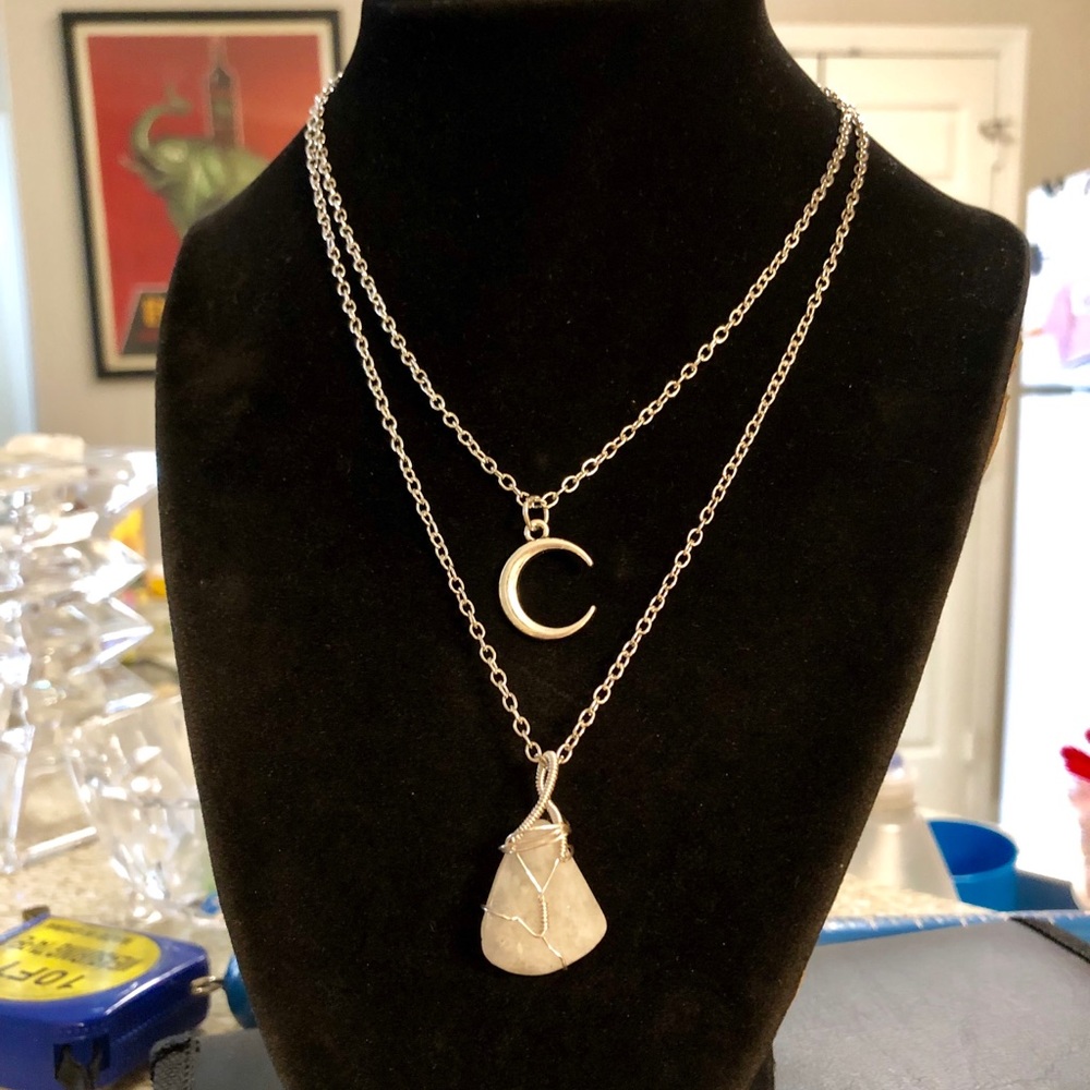Rainbow Moonstone Handmade Layered Necklace!